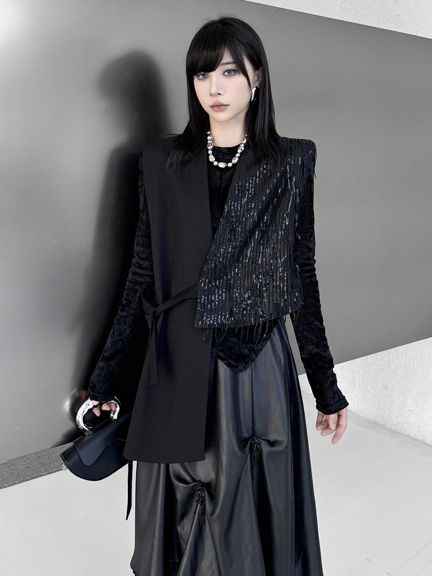 グリッターフリンジラップベスト