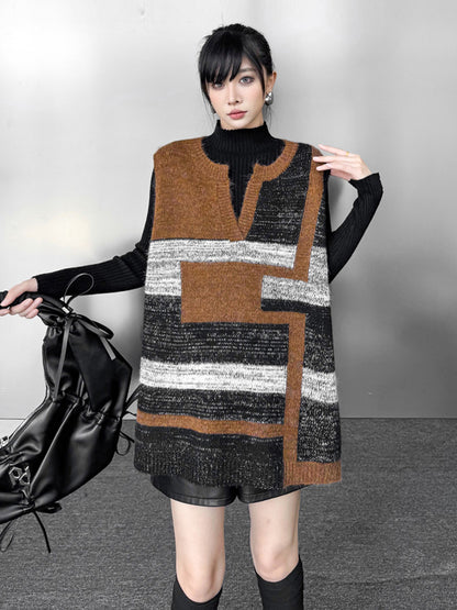 ジオブロックニットベスト