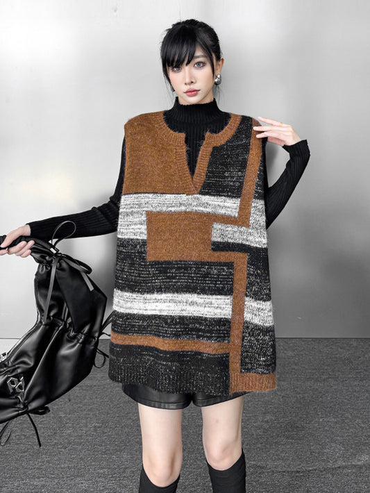 ジオブロックニットベスト