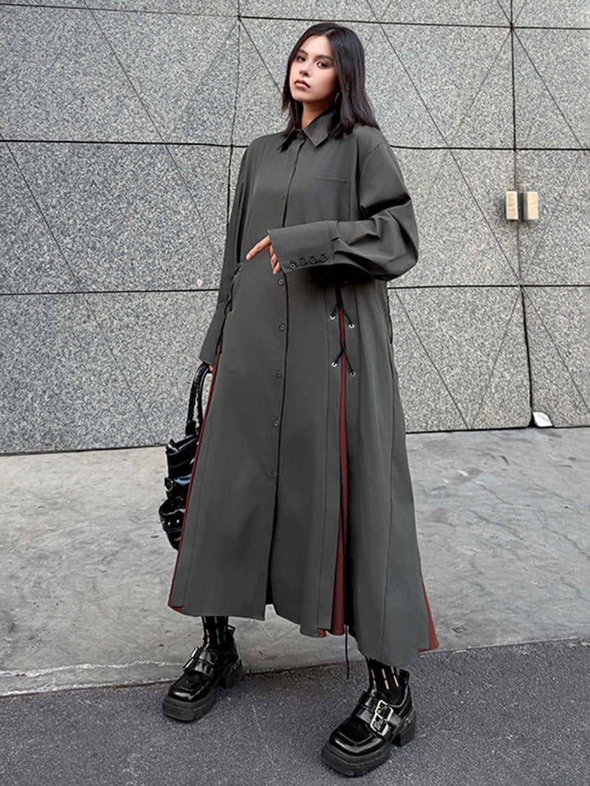 サイドレースアップシャツドレス