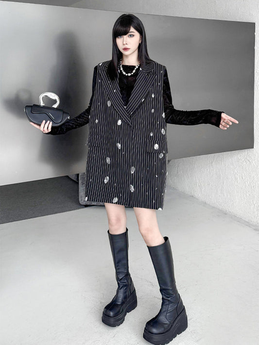 Mesh stitch top and skirt