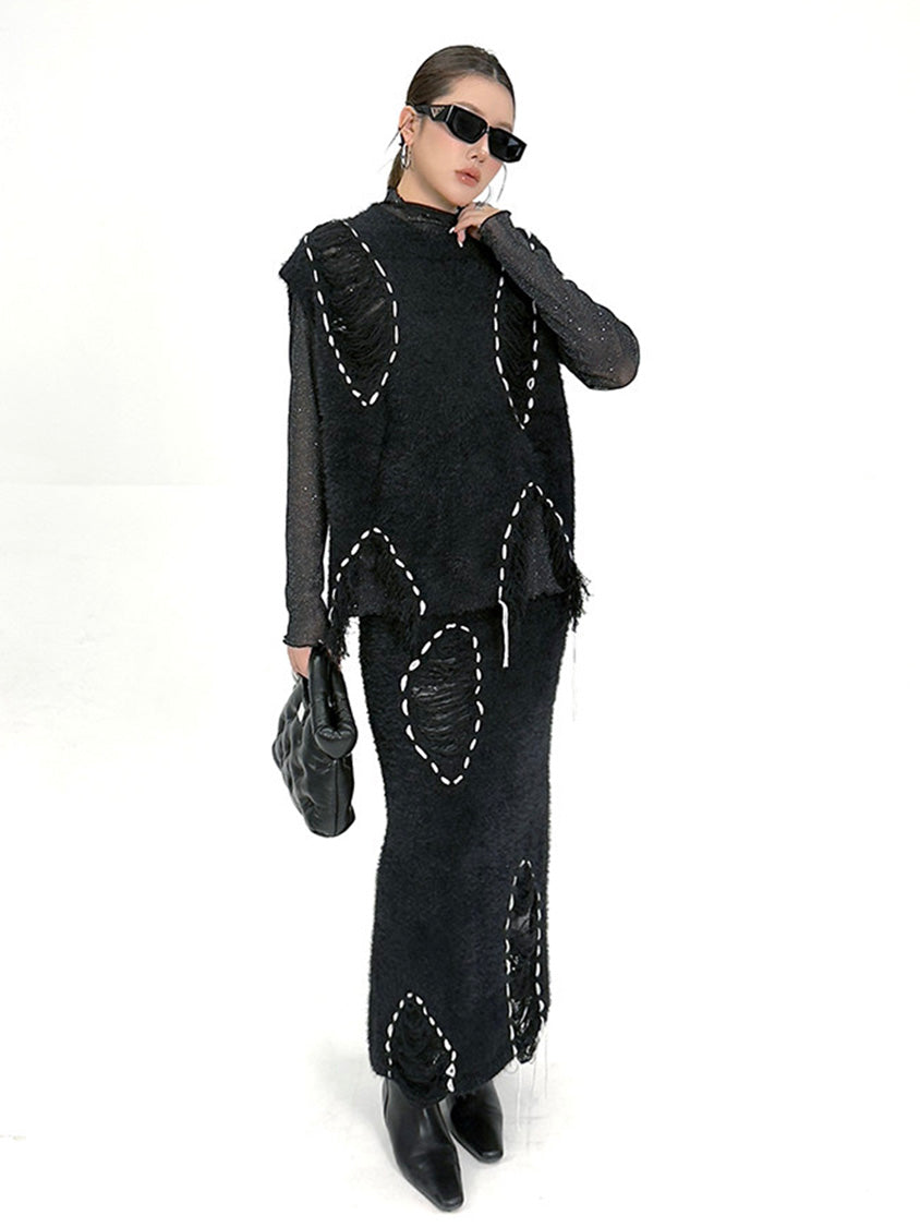 フローティングテクスチャトップ＆スカート