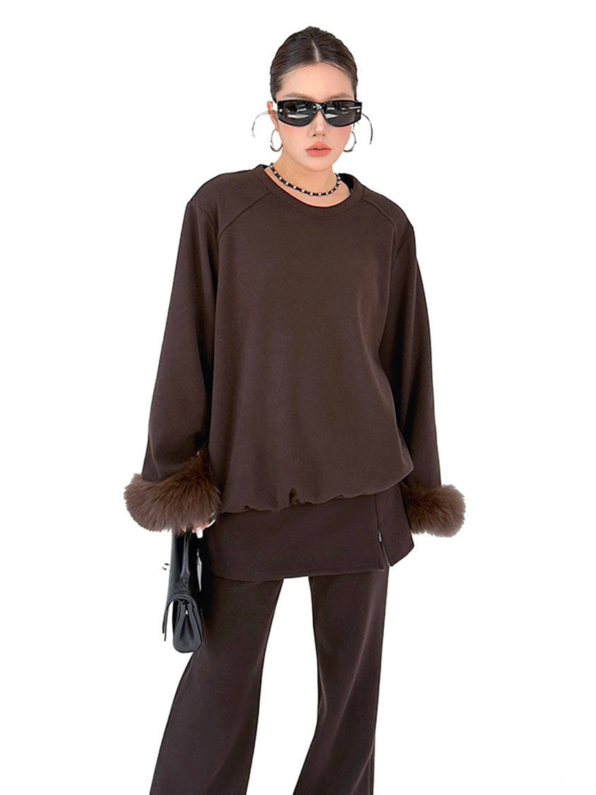 Mesh stitch top and skirt