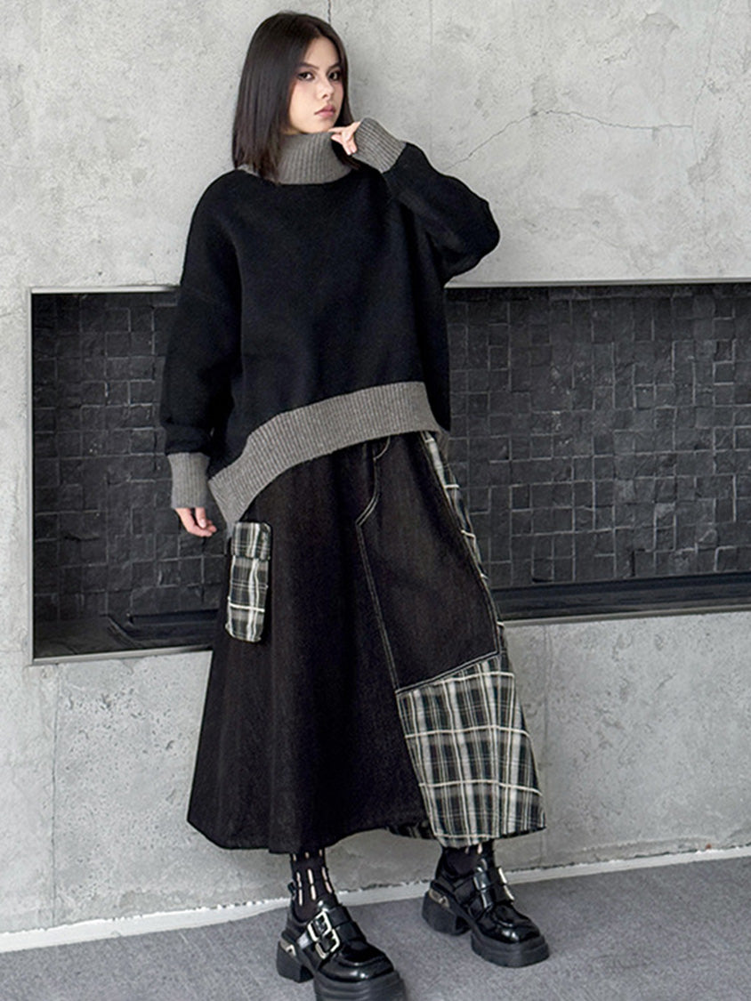 ダブルネックルーズトップス