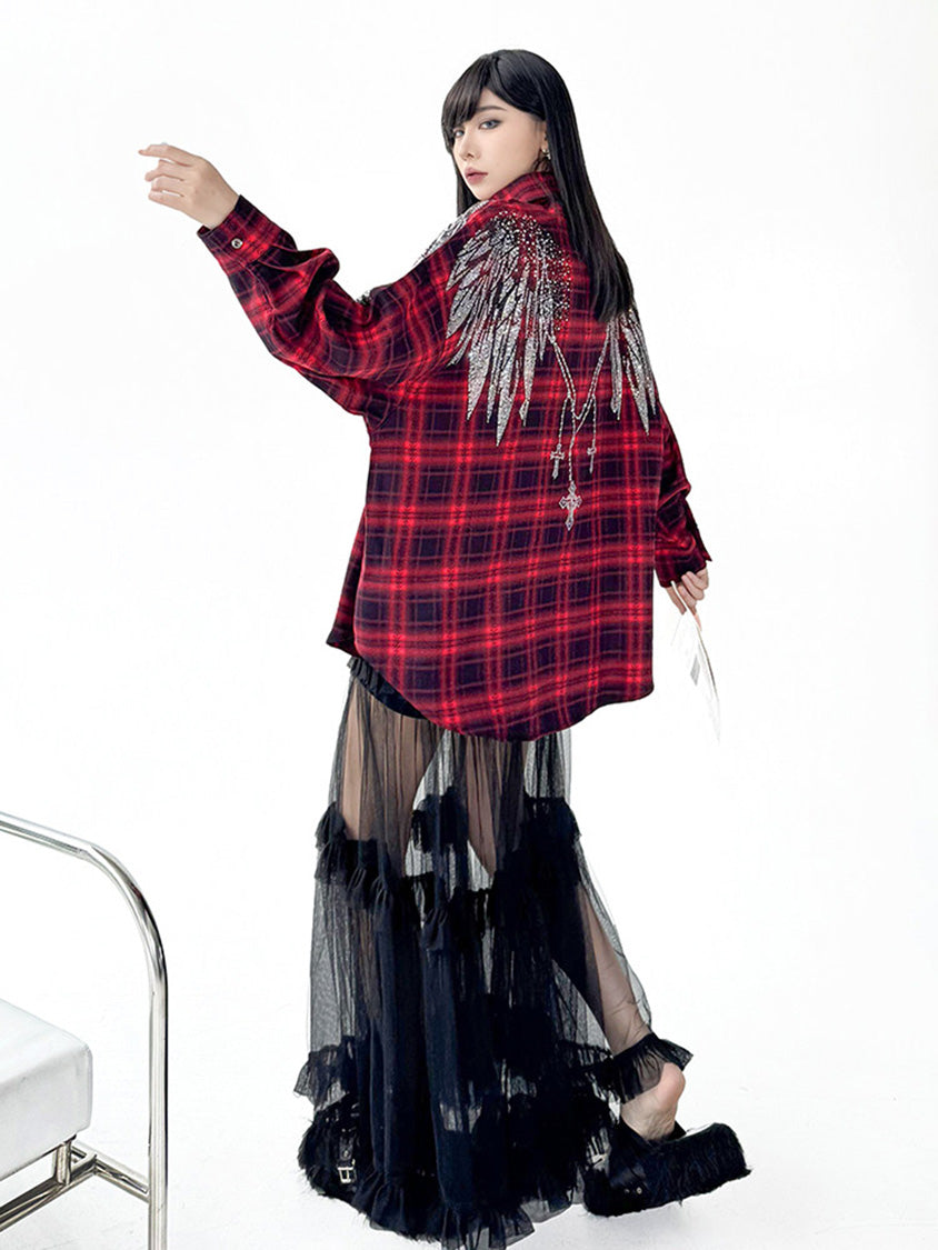 Mesh stitch top and skirt