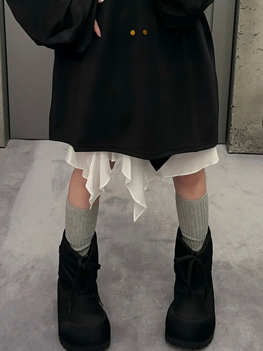 Mesh stitch top and skirt