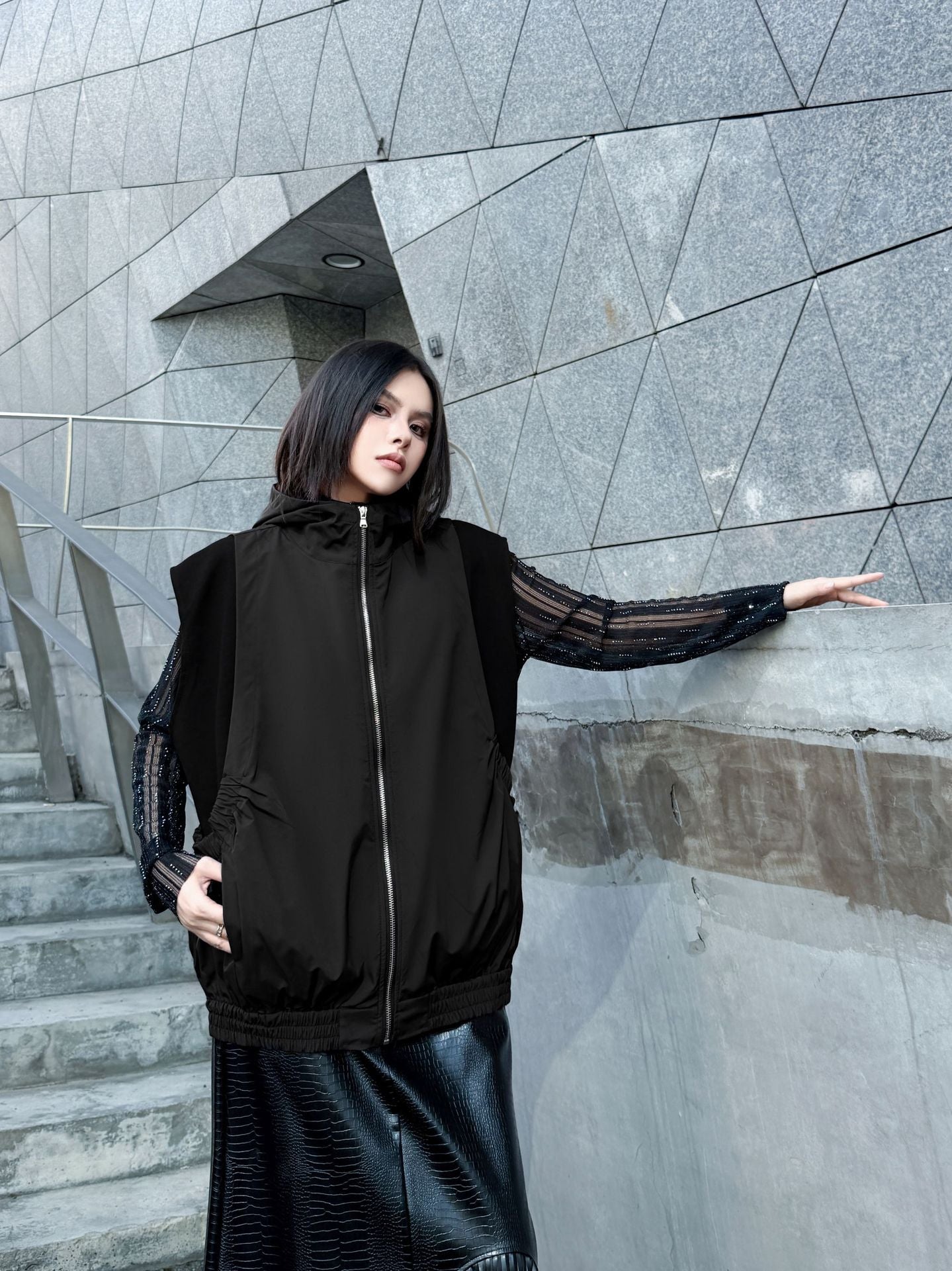 エアコットンジップアップベスト