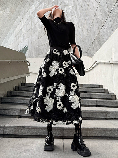 Mesh stitch top and skirt