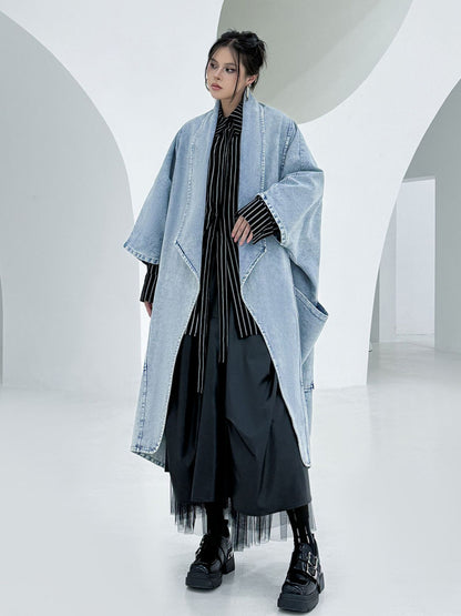 Scarf tie blouse and denim pants series 