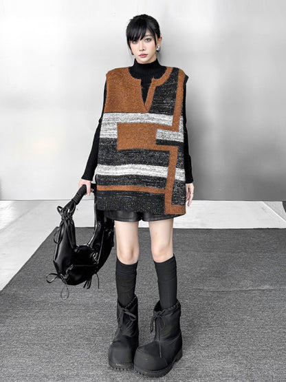 ジオブロックニットベスト