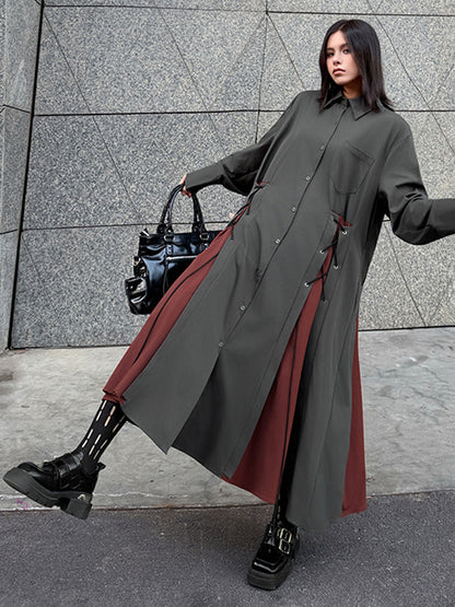 サイドレースアップシャツドレス