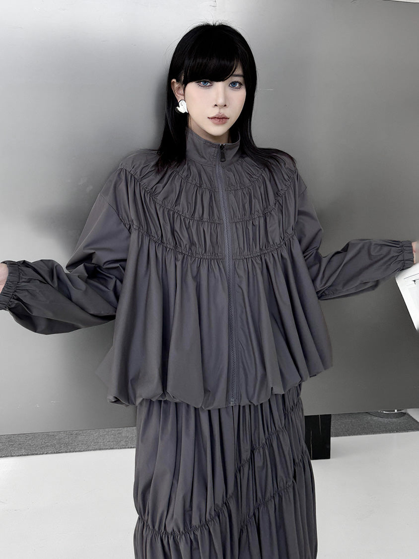 Mesh stitch top and skirt