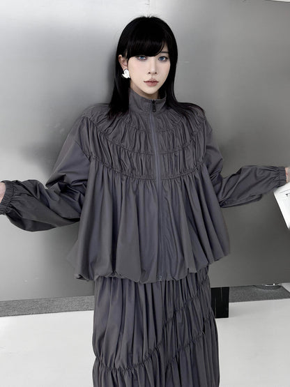 Mesh stitch top and skirt