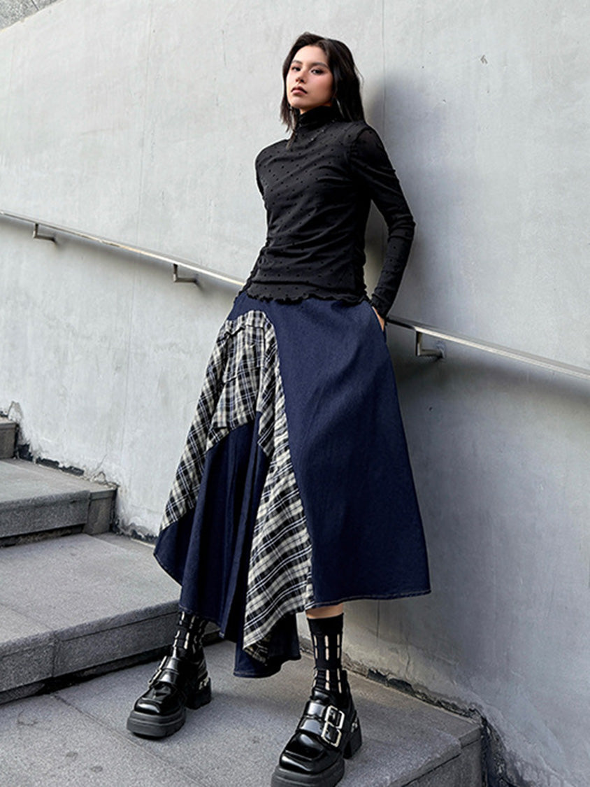 Mesh stitch top and skirt