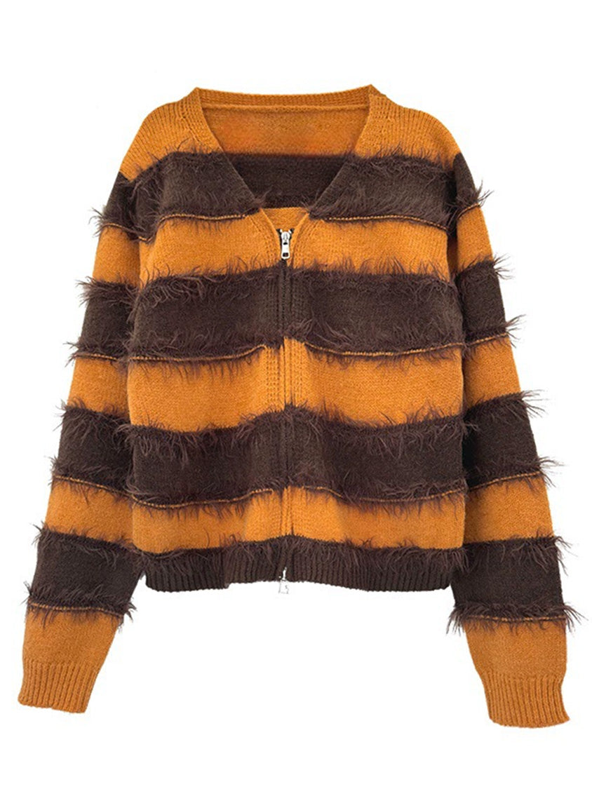 フリンジボーダーニットトップス＆コーティングロングスカートシリーズ