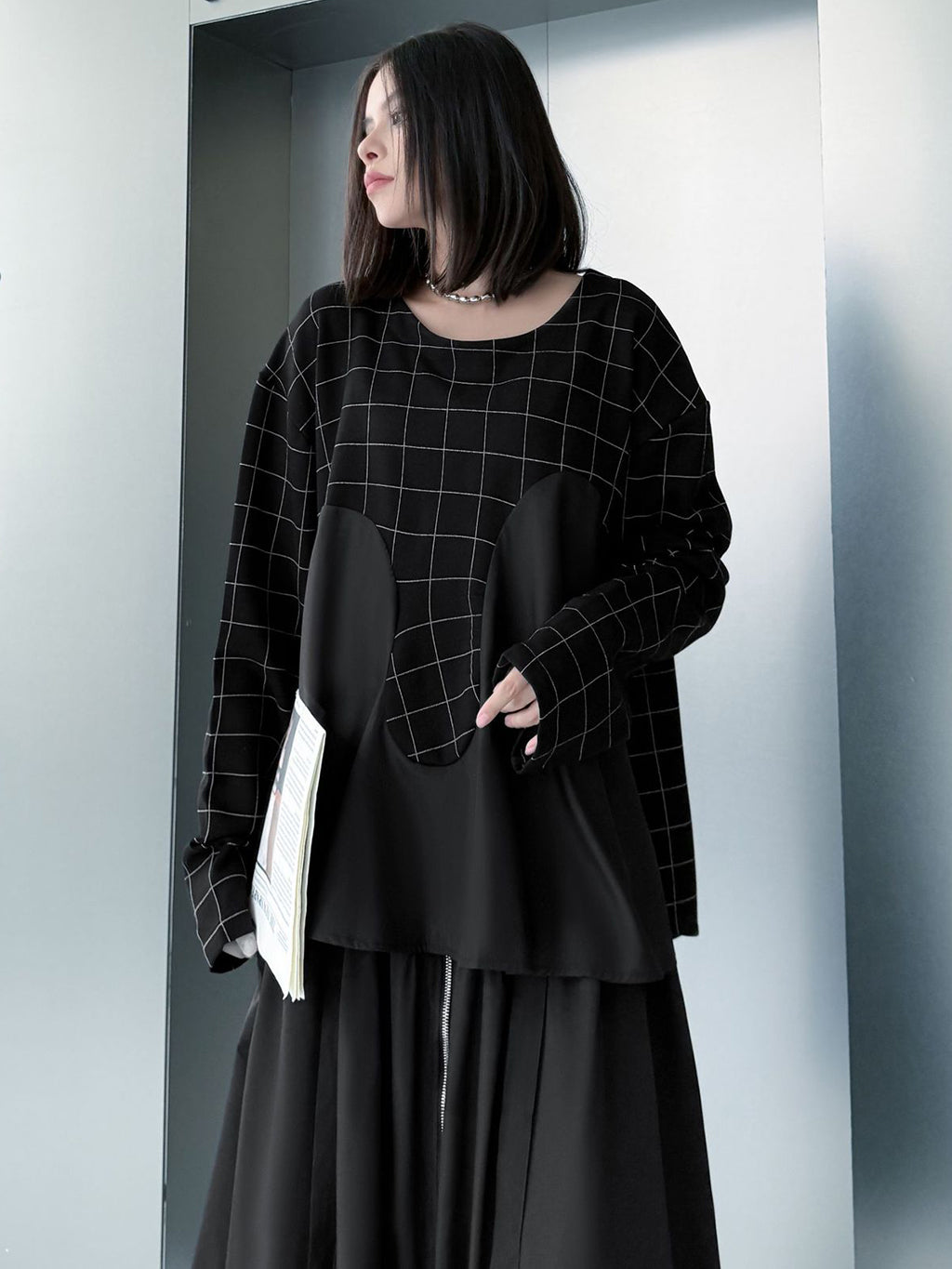 グリッドコンビネーショントップス