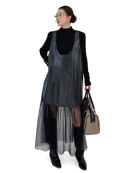 シアーコンビレイヤードドレス