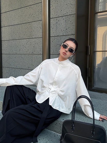 ギャザーヘムボリュームブラウス