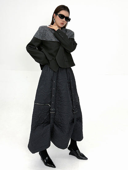 グラデーションテクスチャトップス＆キルティングロングスカートシリーズ