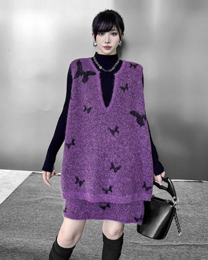 バタフライニットベスト＆スカート