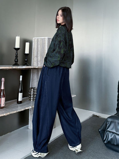 ウォッシュデニムワイドパンツ