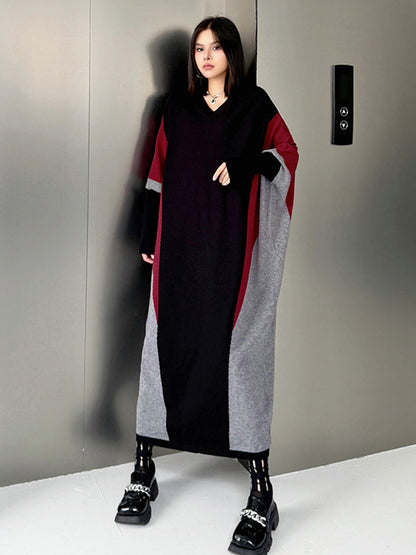 トライカラーニットドレス