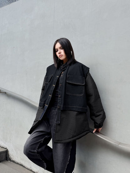 デニムミックスオーバージャケット