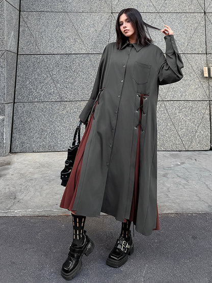 サイドレースアップシャツドレス