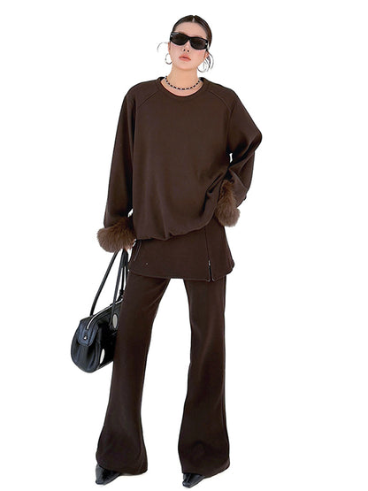 Mesh stitch top and skirt