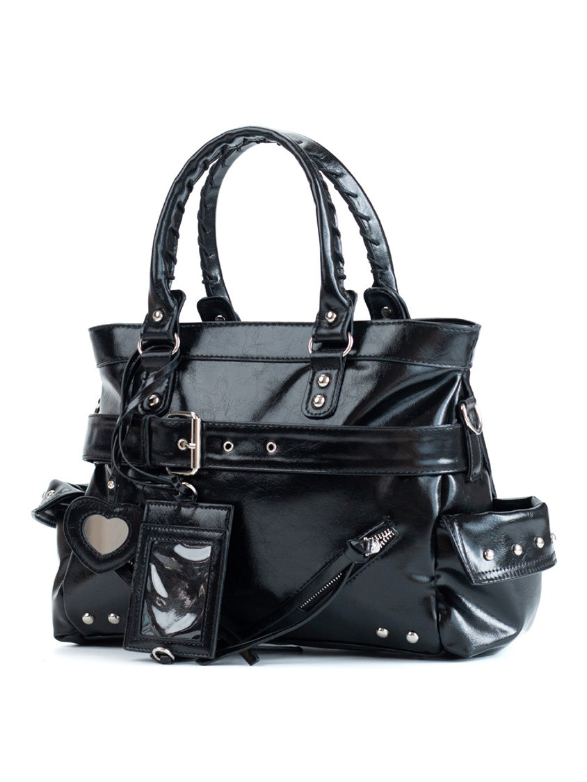 ベルトデザインショルダートートバッグ