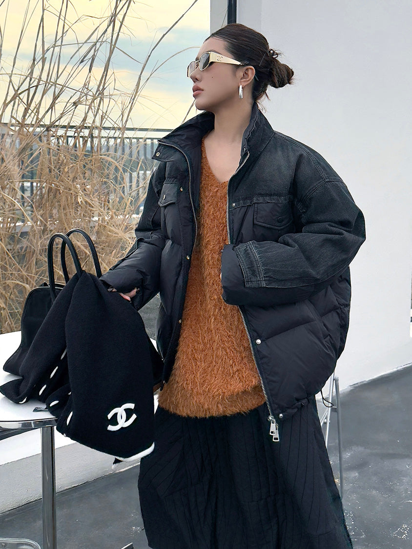 デニムコンビネーションパファージャケット