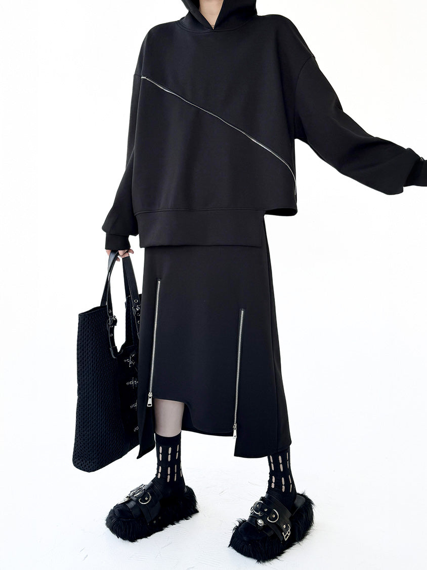 ダイアゴナルジップフーディー＆ジップスリットスカートシリーズ