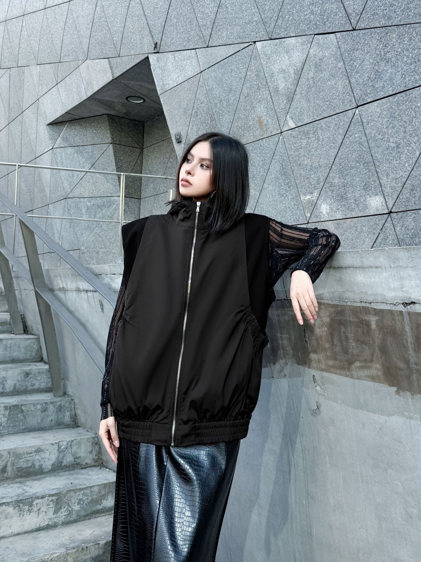 エアコットンジップアップベスト