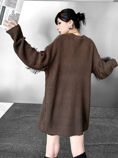 カーブグラデフリンジニット