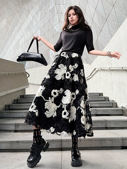 Mesh stitch top and skirt
