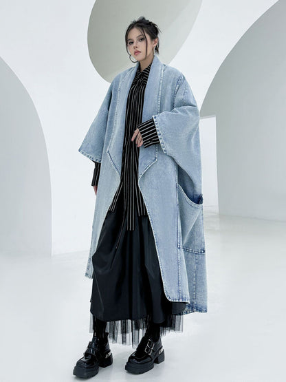 Scarf tie blouse and denim pants series 