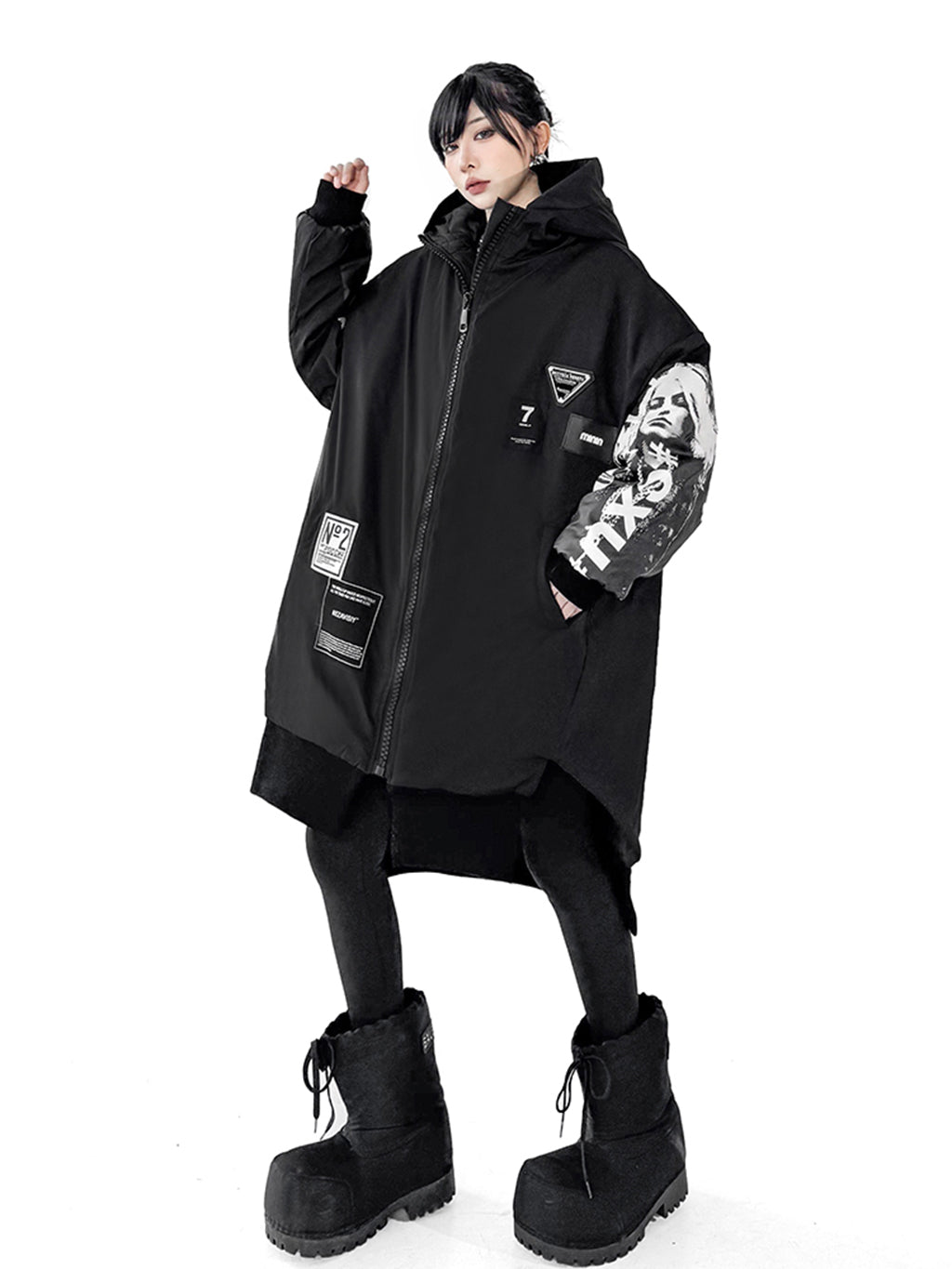 グラフィックスリーブジップジャケット