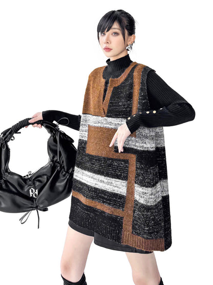 ジオブロックニットベスト