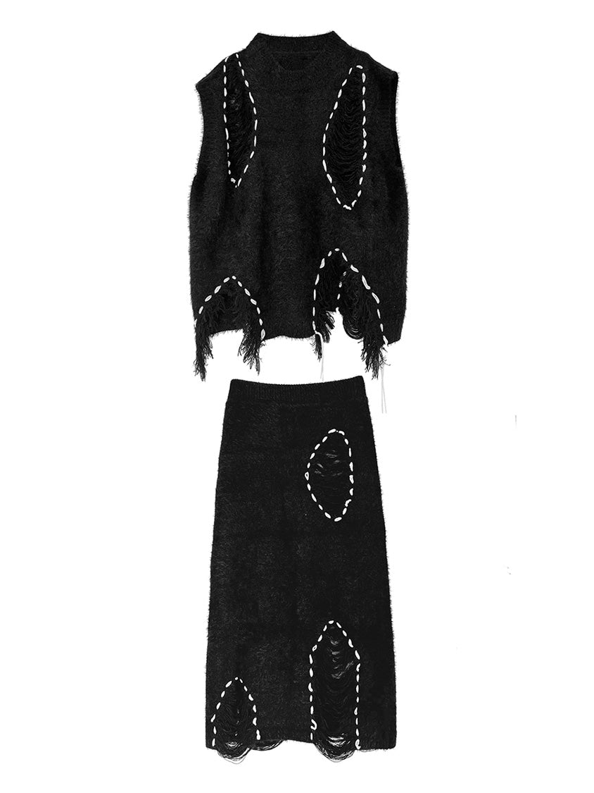 フローティングテクスチャトップ＆スカート