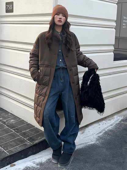 ブロックキルトダウンコート