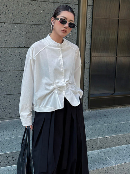 ギャザーヘムボリュームブラウス