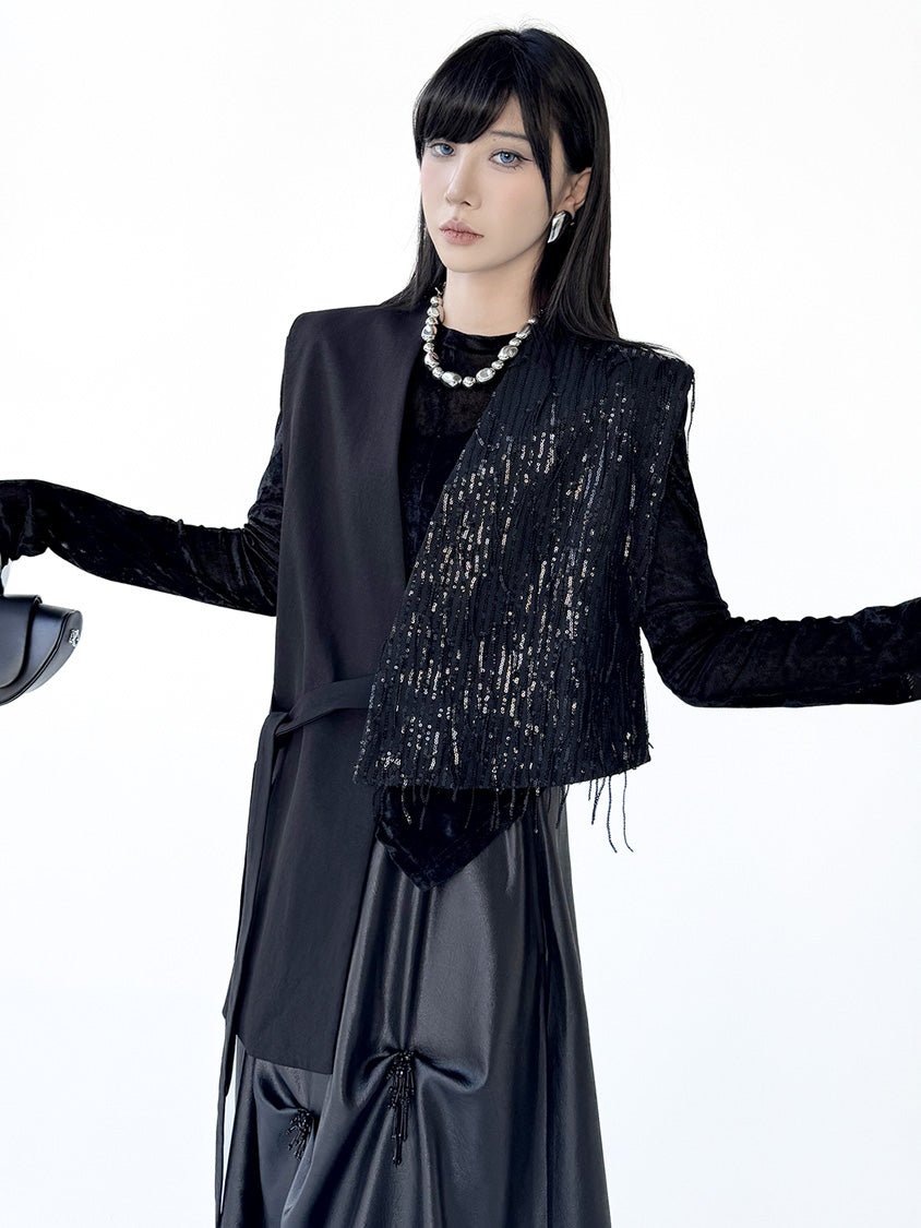 グリッターフリンジラップベスト