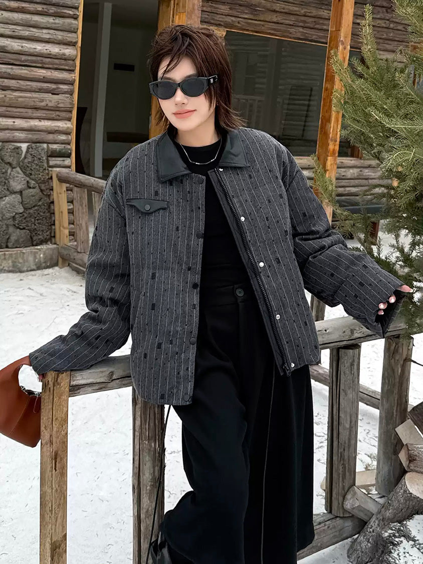 ストライプキルトジャケット