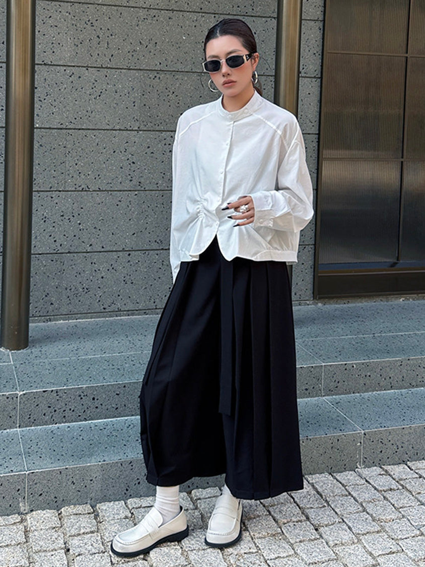 ギャザーヘムボリュームブラウス