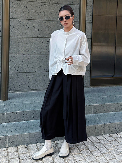 ギャザーヘムボリュームブラウス