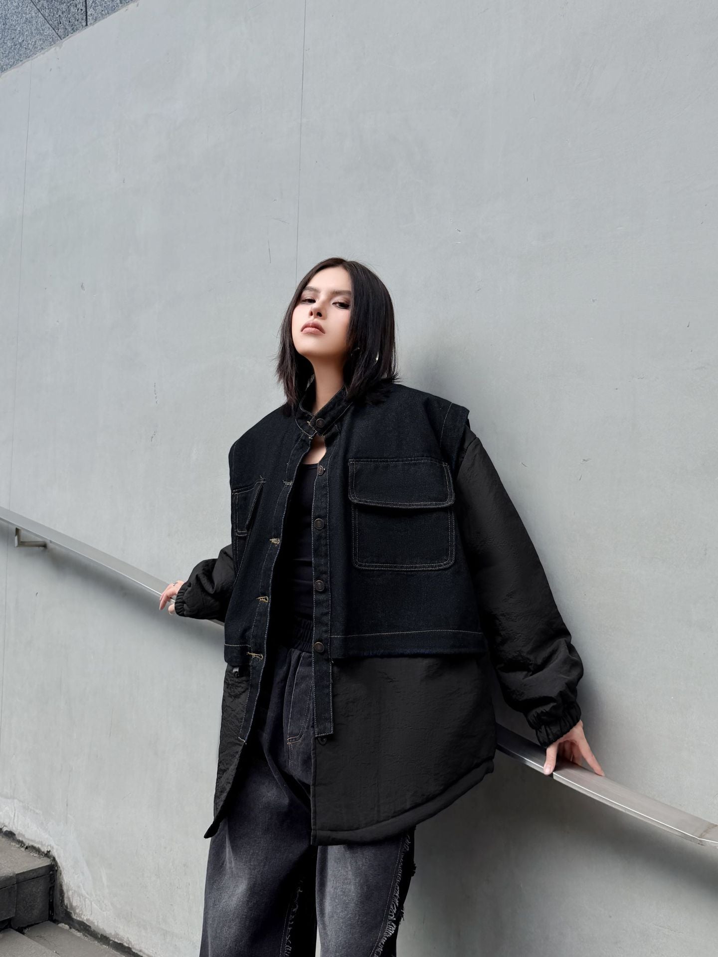 デニムミックスオーバージャケット