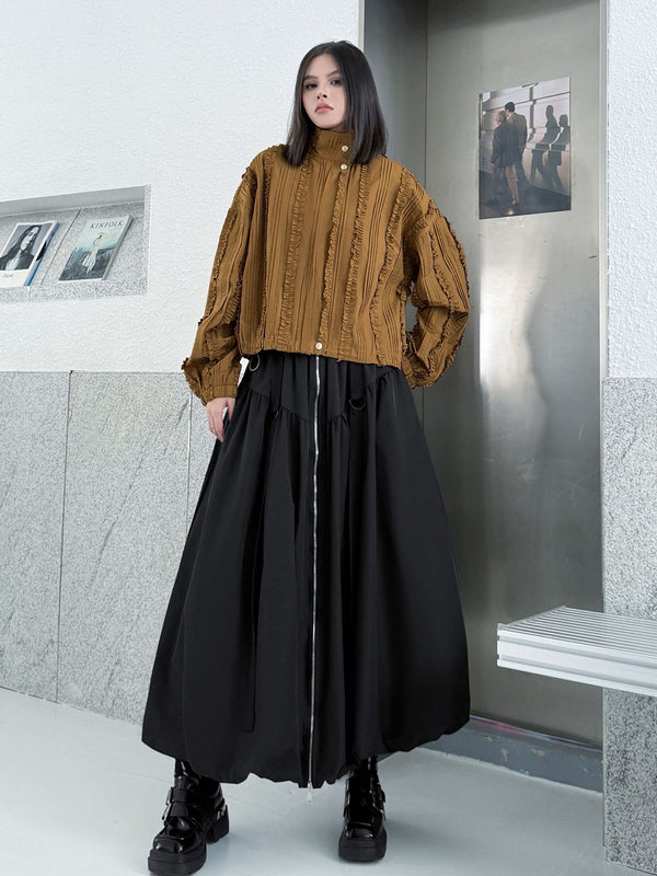 Mesh stitch top and skirt