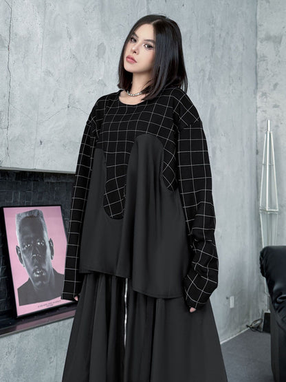 グリッドコンビネーショントップス