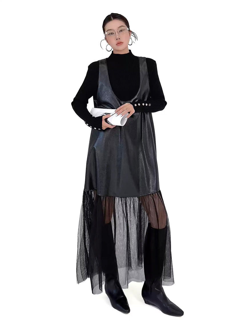 シアーコンビレイヤードドレス