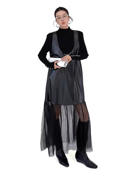 シアーコンビレイヤードドレス